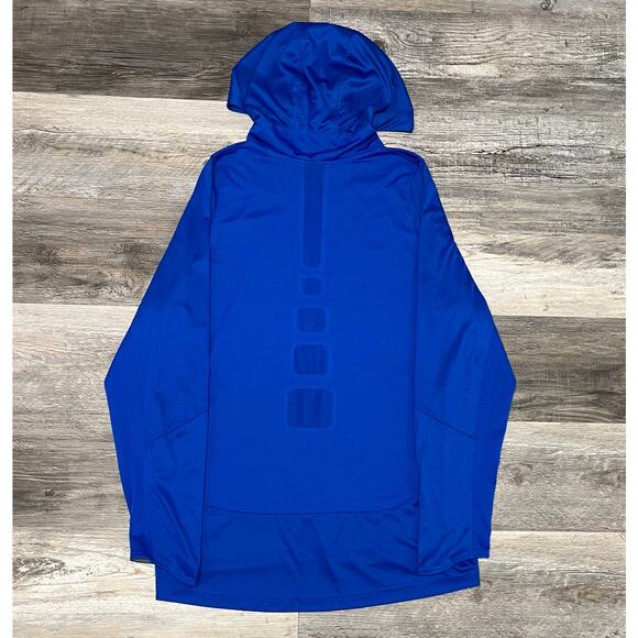 Nike Dry Elite Basketball Blue Mens L Dri Fit Big Swoosh Pullover Hoodie Shirt - Picture 3 of 9